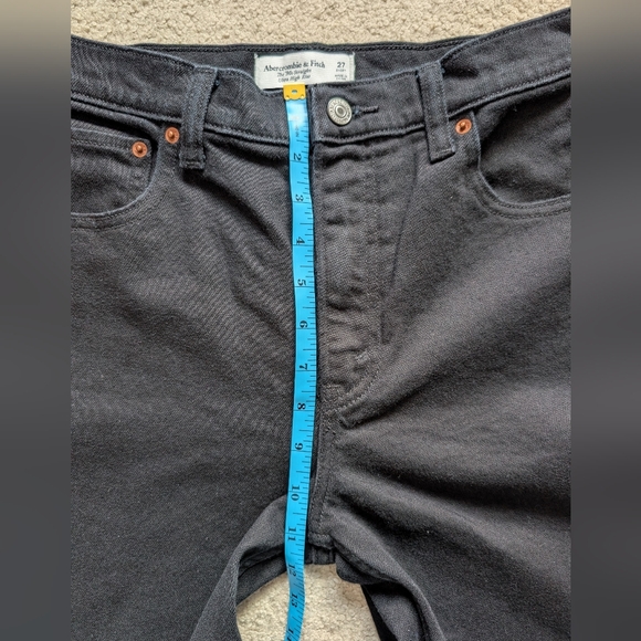 Abercrombie & Fitch 90's Straight Ultra High Rise Denim Jeans 27/4S - Picture 10 of 14
